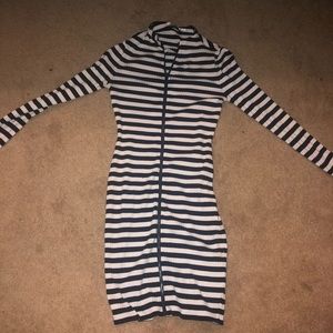 Guess blue and white stripped dress